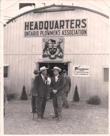Russell Scott and George Haggis at the Ontario Plowmen's Association headquarters.