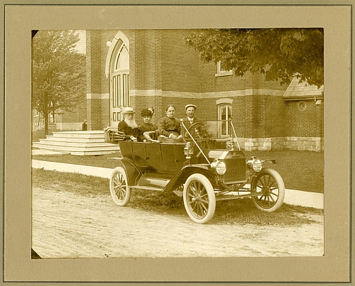 Married couple in a car.