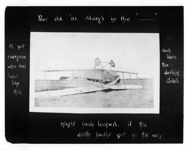 First World War aircraft on its back.