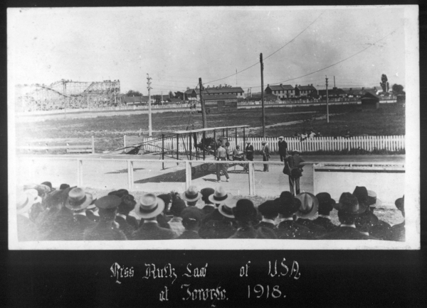 Aircraft in front of a crowd at the CNE in Toronto.