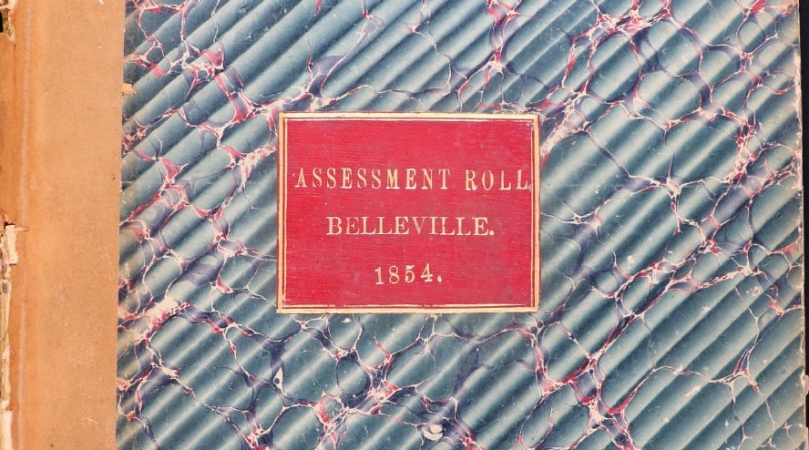 Part of cover of Belleville assessment roll for 1854