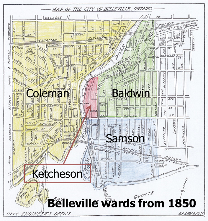 Belleville wards from 1850