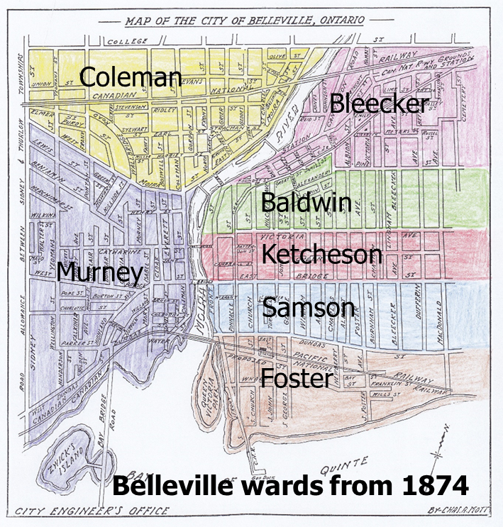 Belleville wards from 1874