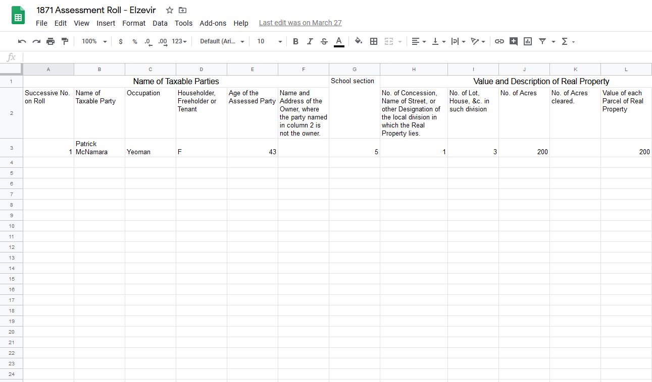 Elzevir data entry form