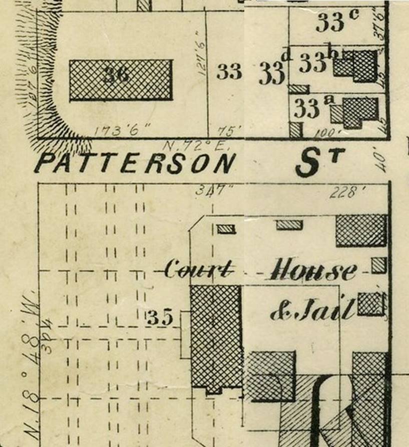 Detail of Evans and Bolger map of 1877