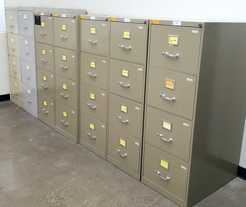 Row of filing cabinets