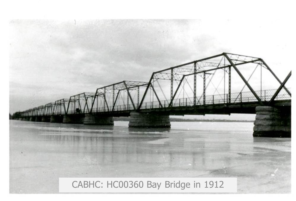 Ice on the Bay of Quinte around old Bay Bridge.