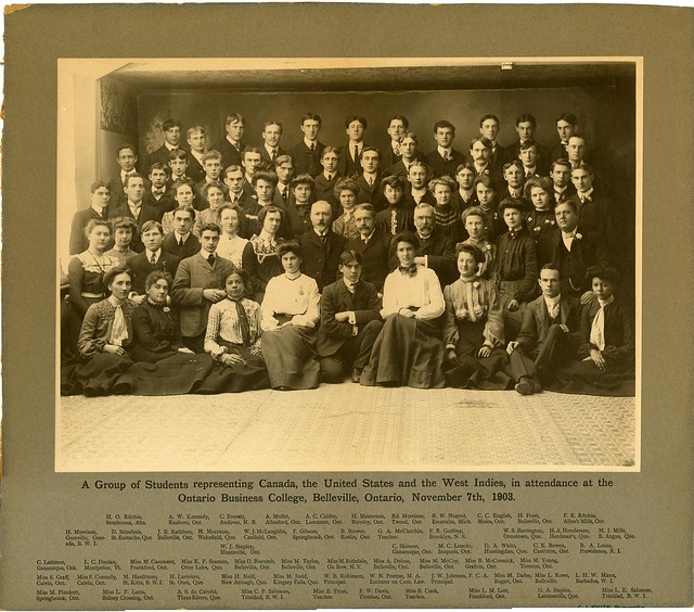 Group of students at the Ontario Business College, 1903.