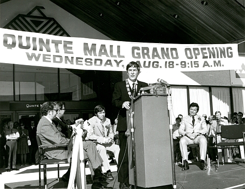 Mayor Russell Scott at the opening of the Quinte Mall.