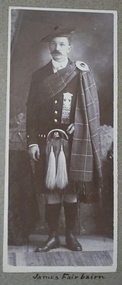 James Fairbairn in Scottish costume.