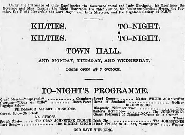 Kilties advertisement.