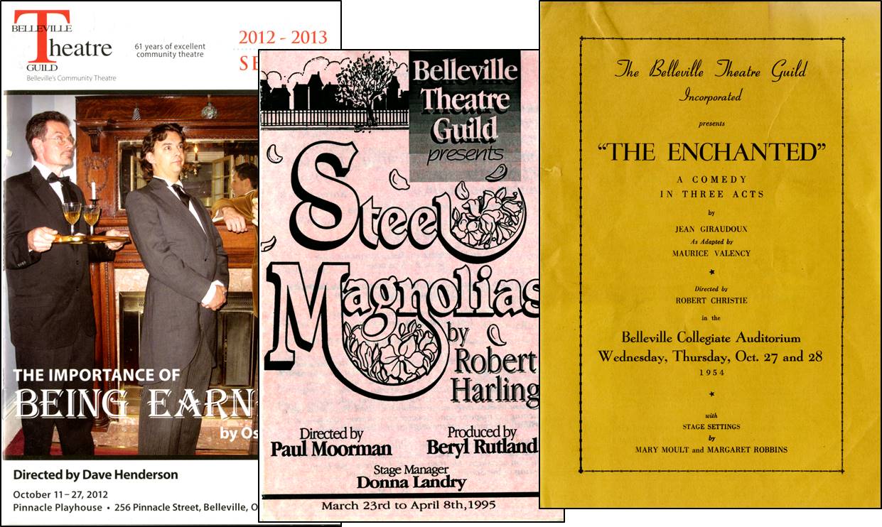 Theatre programs produced by the Belleville Theatre Guild.