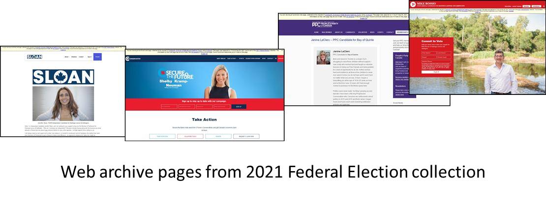Selection of web archive pages from 2021 Canadian Federal Election