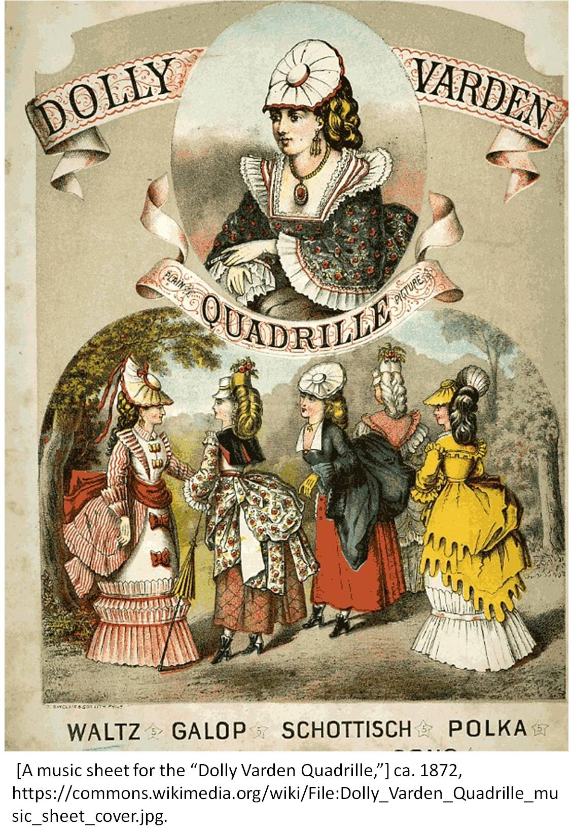 [A music sheet for the “Dolly Varden Quadrille,”] ca. 1872, https://commons.wikimedia.org/wiki/File:Dolly_Varden_Quadrille_music_sheet_cover.jpg.