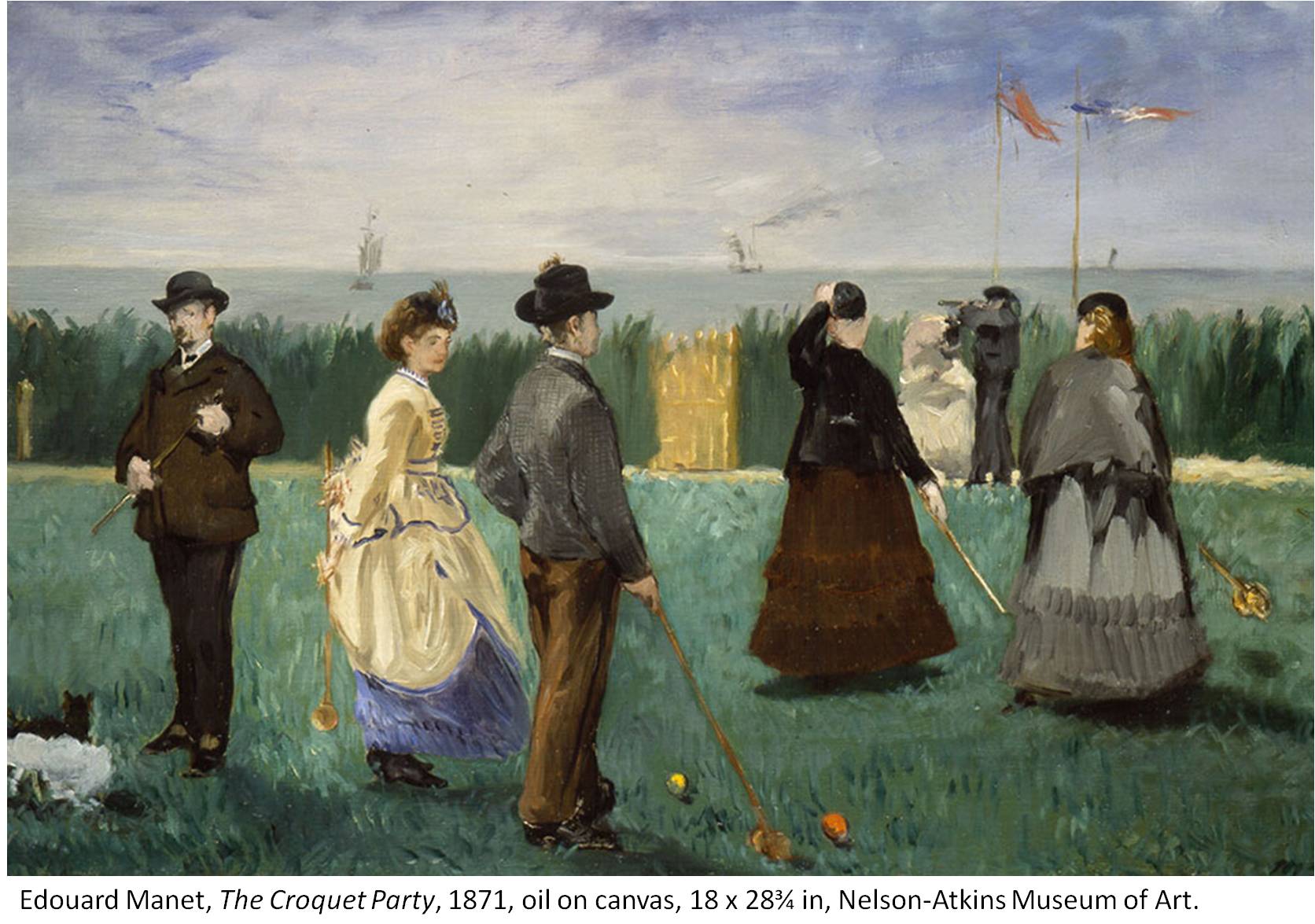 Edouard Manet, The Croquet Party, 1871, oil on canvas, 18 x 28¾ in, Nelson-Atkins Museum of Art.