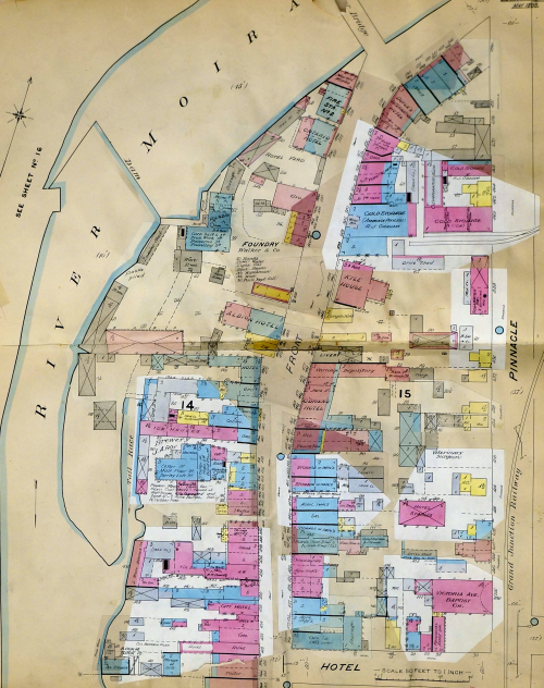 Map of Front Street, Belleville.