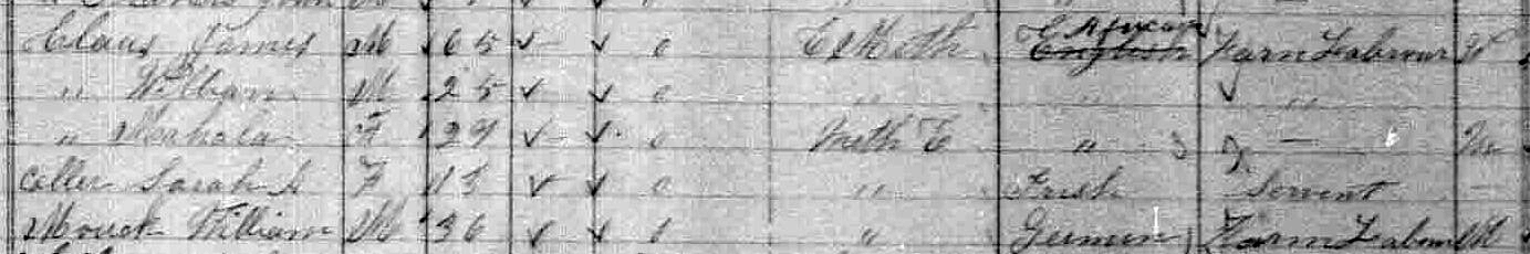 Claus household in 1881 census