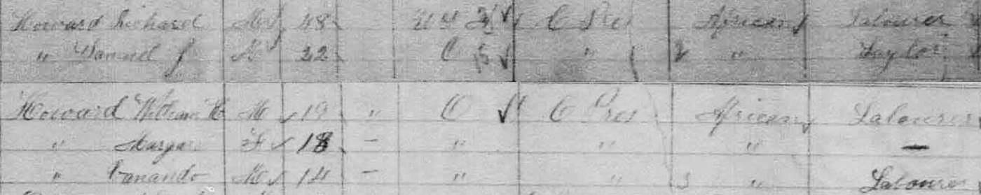 1881 census information for Howard family