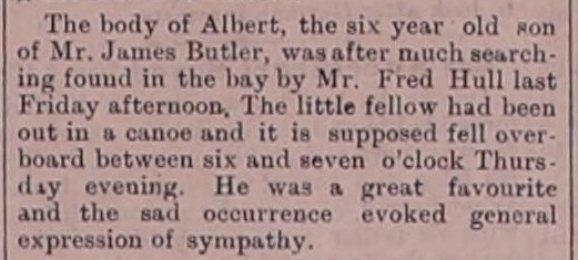 Story about the body of Albert Butler being found.