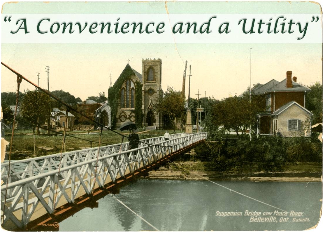 Postcard of footbridge over Moira river