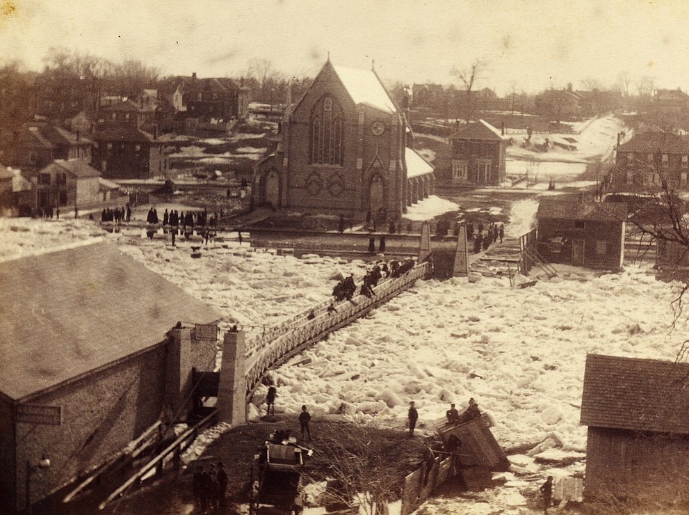 Ice on the Moira river in 1886.