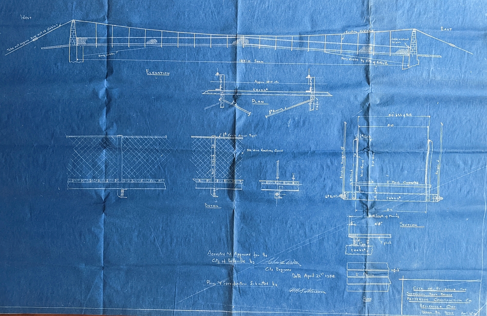 Design for repairs to footbridge, 1963.