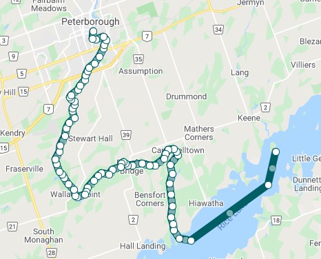 Route map for July 22, 1932