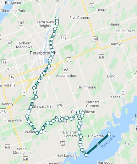 Route map for canoe trip, July 26, 1932