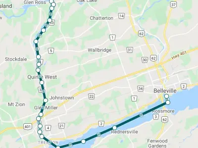 Map of canoe route taken on 29 July 1932.