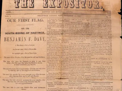 Front page of an old newspaper.