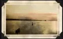 Canoes on the Bay of Quinte at dawn.
