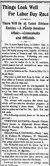 Newspaper article about planned Labour Day race.