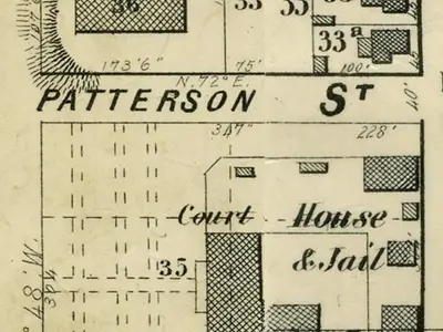 Detail of map of Belleville, showing Patterson Street.