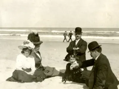 People on a beach.