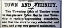 News item about Thurlow Township Hall completion.