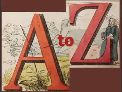 Image shows illustrated captial A and Z.