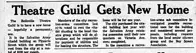 Headline in newspaper article about a new home for the Belleville Theare Guild.