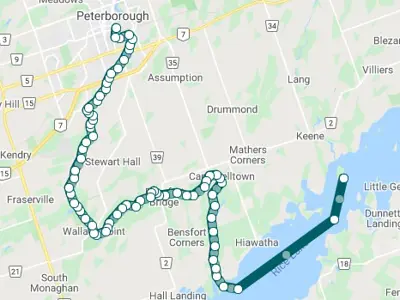 Map of canoe route taken on 22 July 1932.