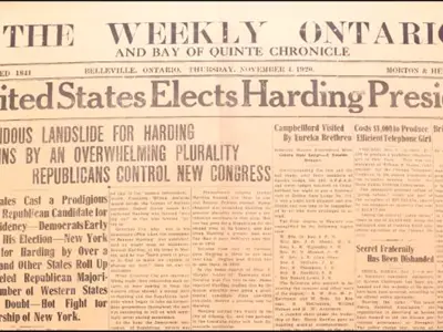 Front page of Weekly Ontario from 1920.