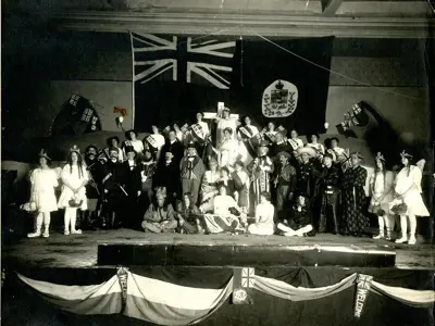 People on a stage.