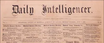 Masthead of the Dialy Intelligencer for 3 June 1867.