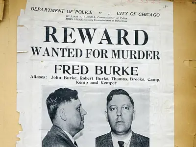 Wanted poster for Fred Burke.