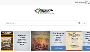 Screenshot of CABHC library catalogue
