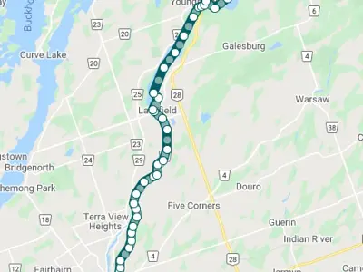 Map of canoe route taken on 23 July 1932.