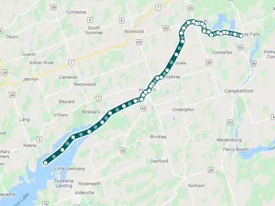 Map of canoe route taken on 21 July 1932.