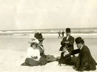 People on a beach.