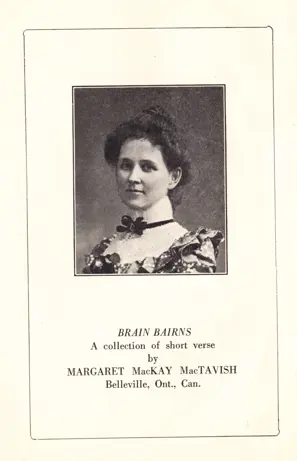 Photograph of Margaret MacKay MacTavish in her book, Brain Bairns.