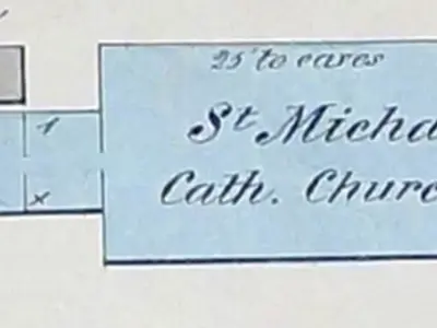 St. Michael's Church in 1878 fire insurance map.