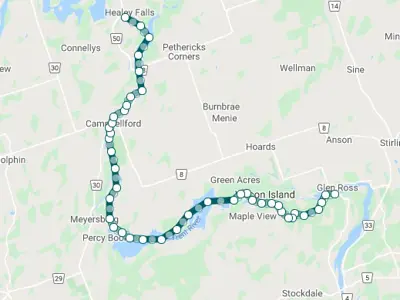 Map of canoe route taken on 20 July 1932.