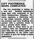 Article about the painting of the footbridge.